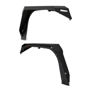 Jeep Wrangler Fender Flares - Front - Body Armor 4x4 - High Clearance Flat Design - Light Texture Black - `18-`21